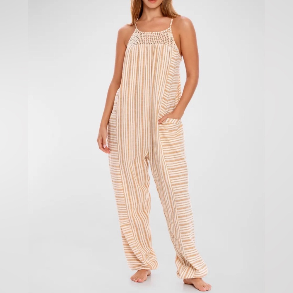 Agua Bendita Creta Lula Striped Jumpsuit size S